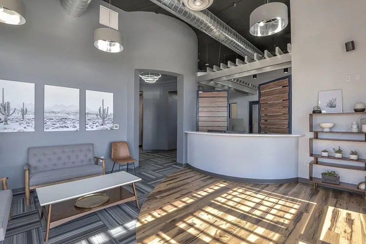 Front desk at sandstone oms